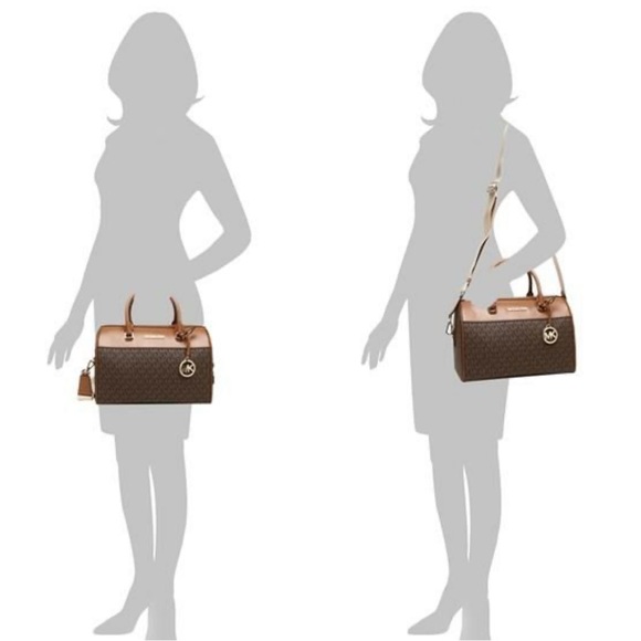 Michael Kors Medium Duffel Travel Satchel - Leather/Coated - Picture 8 of 13